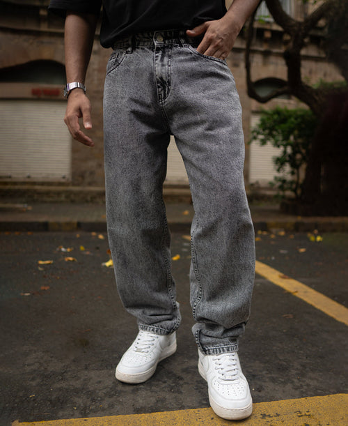 Dark Grey Baggy fit Denim Jeans 100% Cotton