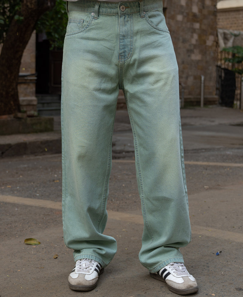 Tinted Blue Baggy Jeans 100% Cotton