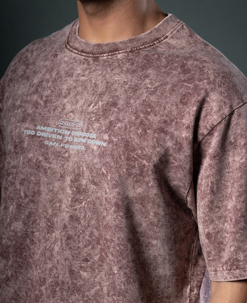 Brown Washed Graphic T-Shirt 100% Cotton