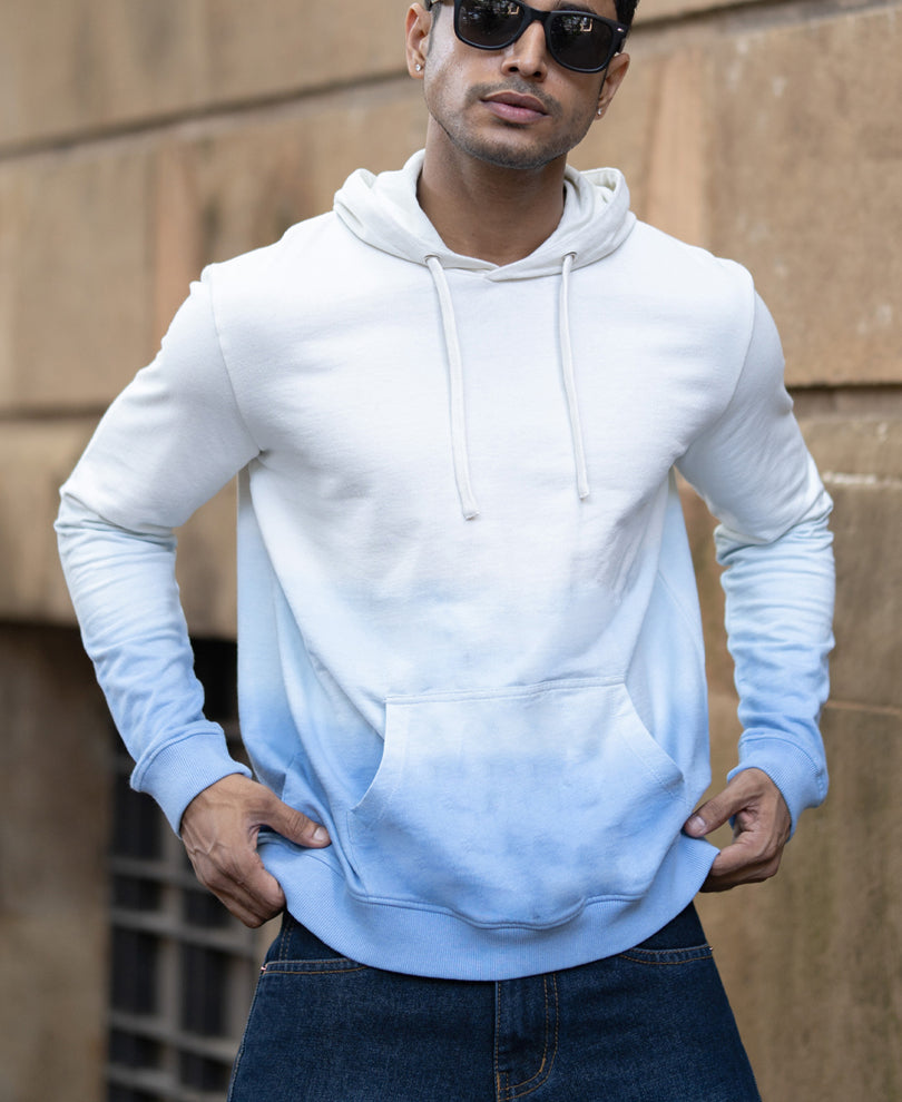 Blue Ombre Hoodie 100% Cotton