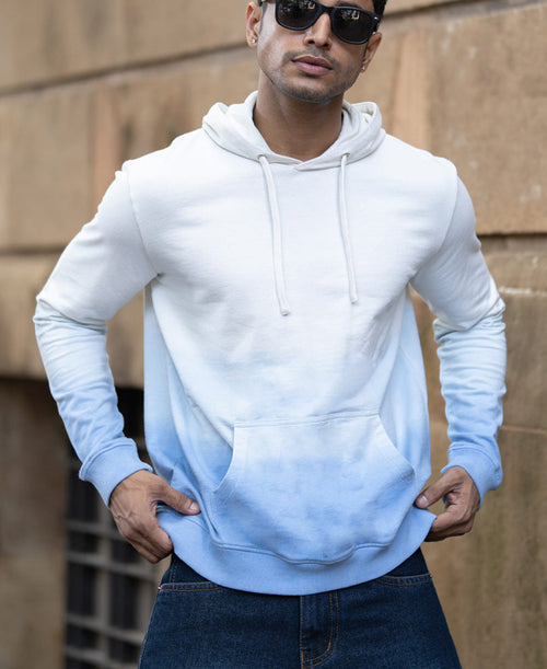 Blue Ombre Hoodie 100% Cotton