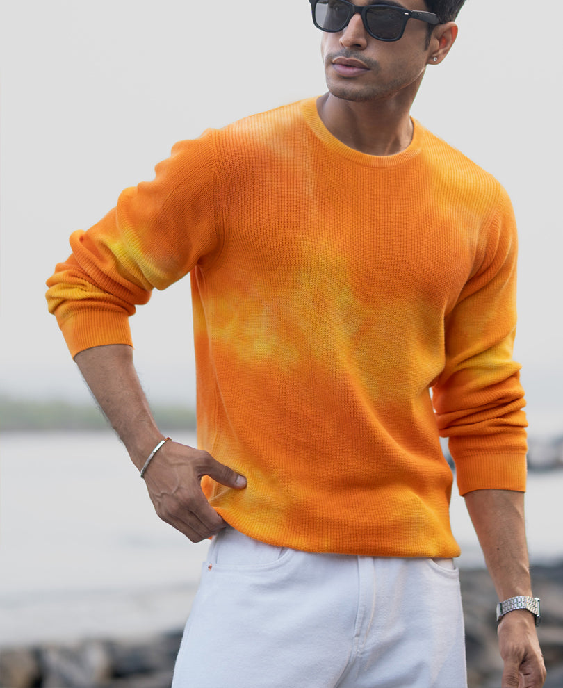 Orange Tie Dye T-Shirt 100% Cotton