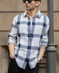 Navy Structure Checked Shirt