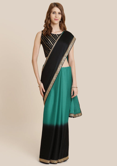 Black Stonework Georgette Designer Saree