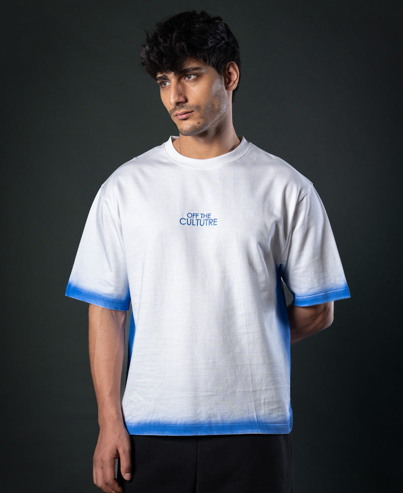 White Sprayed Oversize T-Shirt 100% Cotton