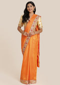 Orange Zariwork Art Silk Saree