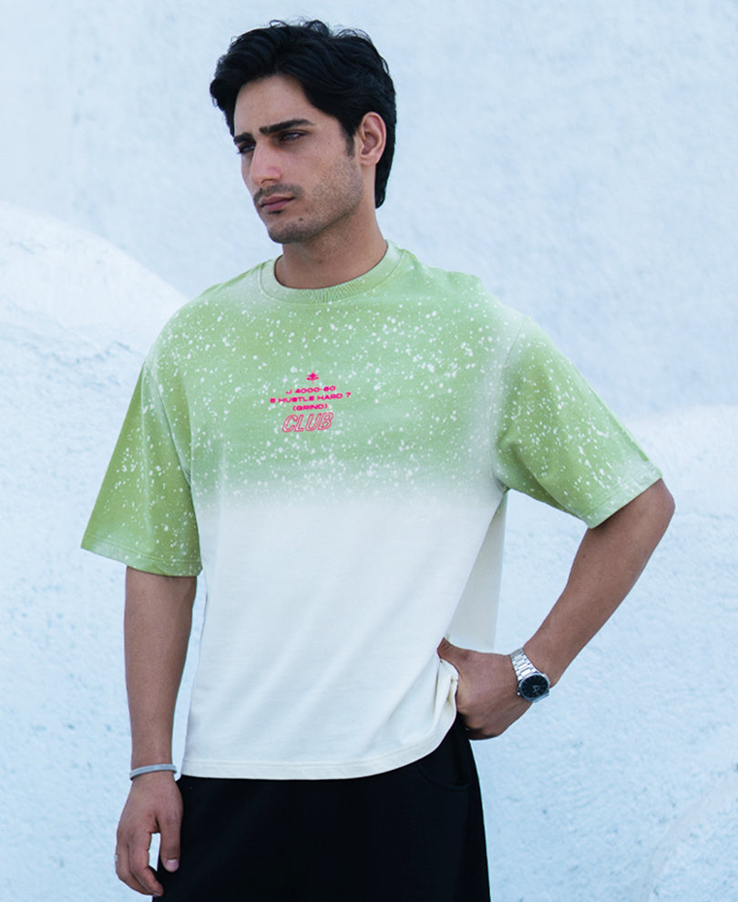Green Ombre Graphic T-Shirt 100% Cotton
