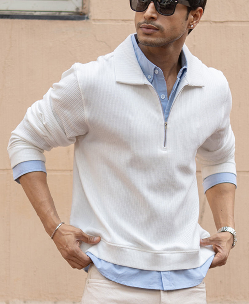 Offwhite Contrast Polo T-Shirt