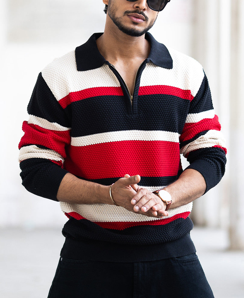 Multi Colour Regular Fit Full Sleeves T-Shirt 100% Cotton