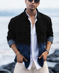 Black Ombre Denim Shirt 100% Cotton