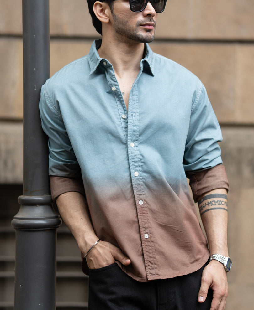 Grey Sky Ombre Shirt 100% Cotton