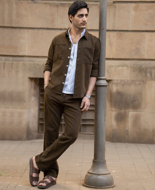 Brown Structured Co-ord Set 100% Cotton
