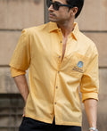 Mustard Yellow Embroidered Shirt 100% Cotton