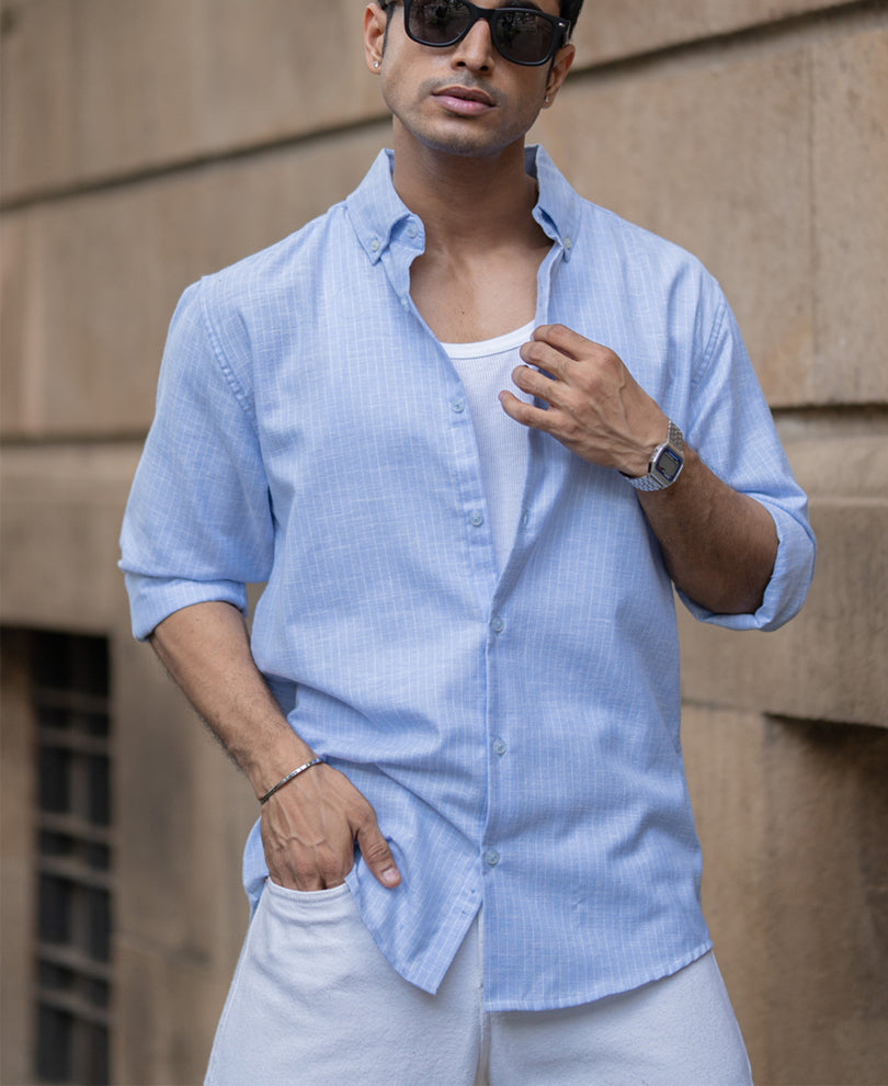 Light Blue Striped Shirt