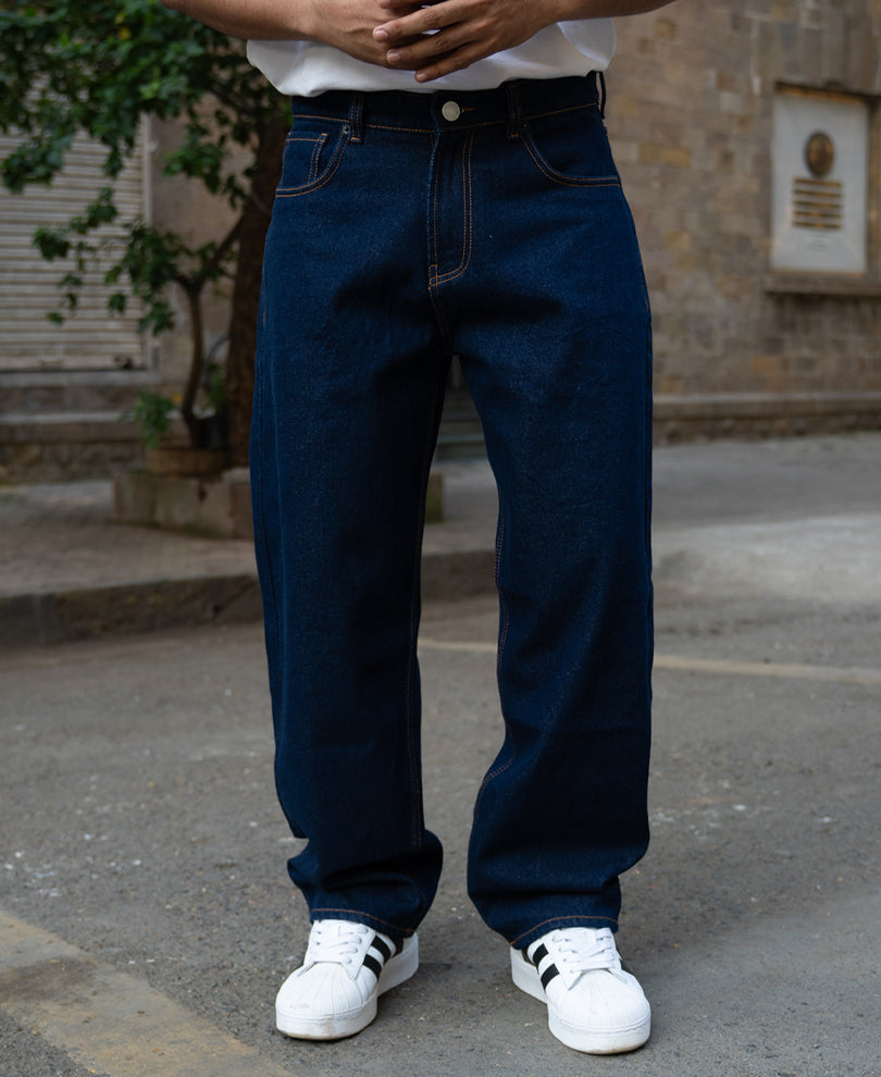 Raw Indigo Baggy Jeans 100% Cotton