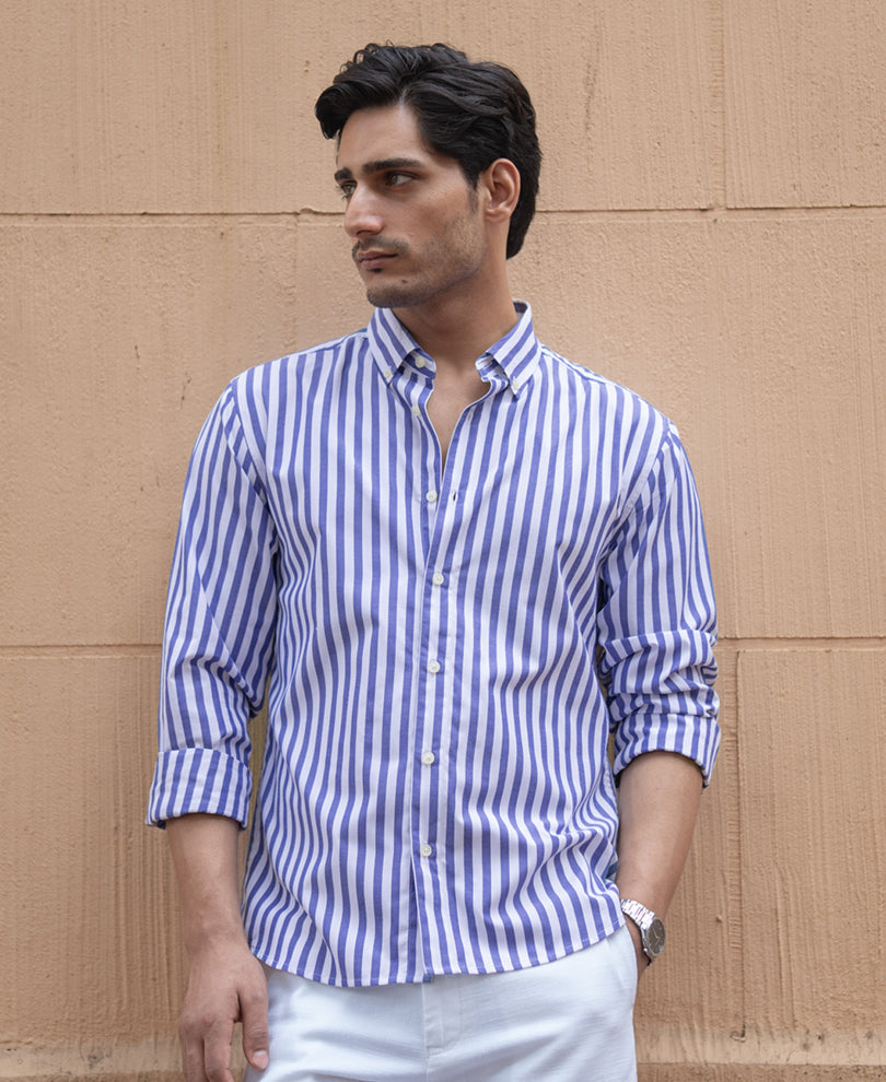 Blue Lightweight Stripe Shirt