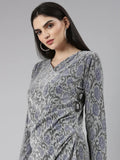Women's Silver Self Design Sheath Dress
