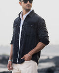 Black Charcoal Washed Denim Shirt 100% Cotton