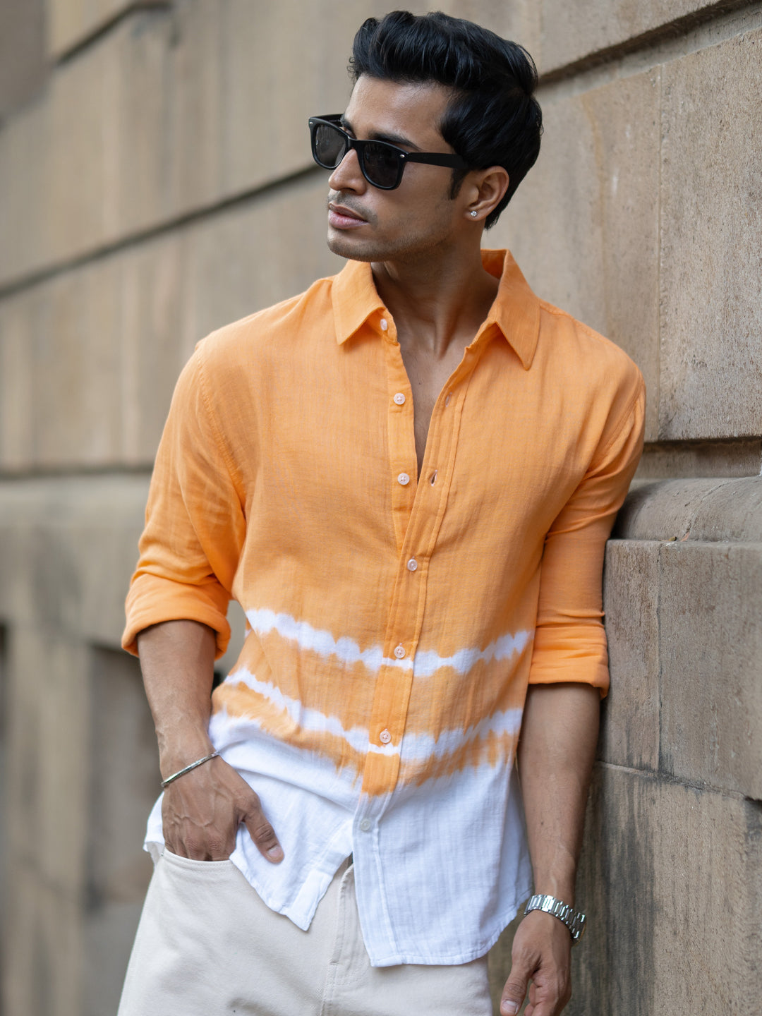 Peach Tie-Dye Shirt 100% Cotton
