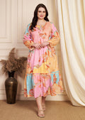 Peach Cotton Midi Dress