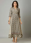 Biege Muslin Long Dress