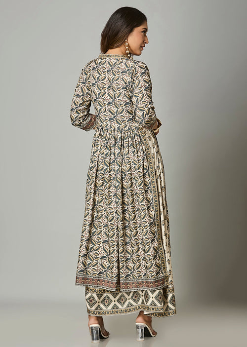 Biege Muslin Long Dress