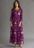 Purple Chinnon Long Dress