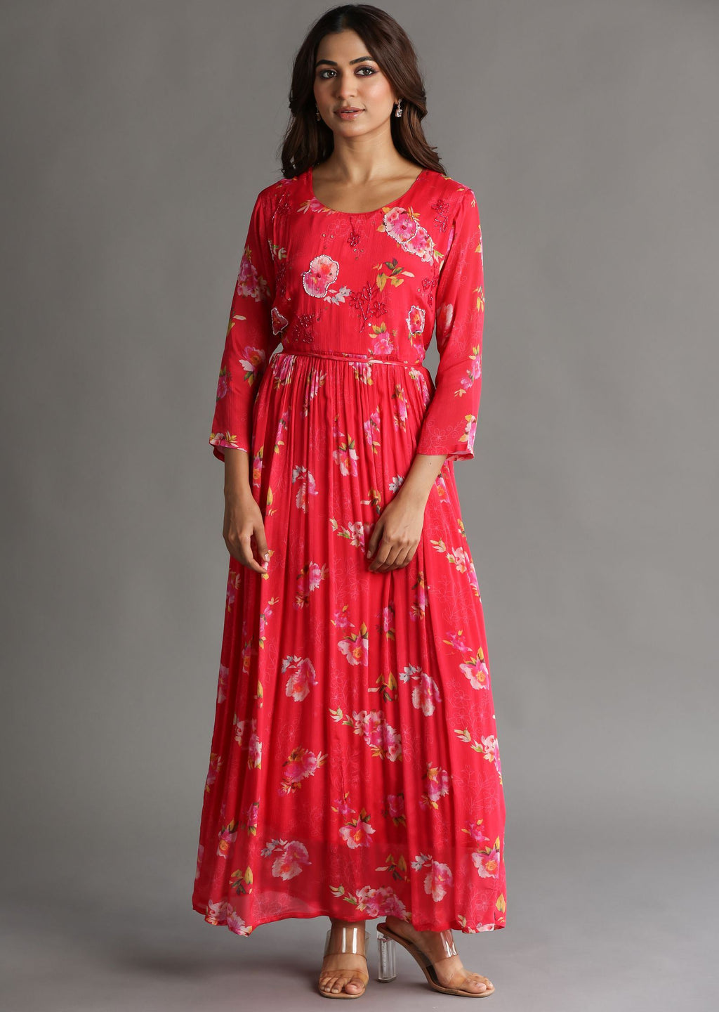 Rani Pink Chinnon Long Dress
