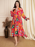 Rani Pink Crepe Midi Dress