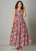 Magenta Cotton Long Dress