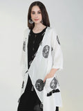 Women's Solid A Line Black Kurta with Coat