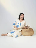 Women's Cream Floral A Line Kurta Set