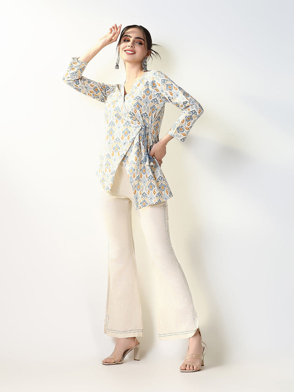 Women's Printed Blue Kurta Set