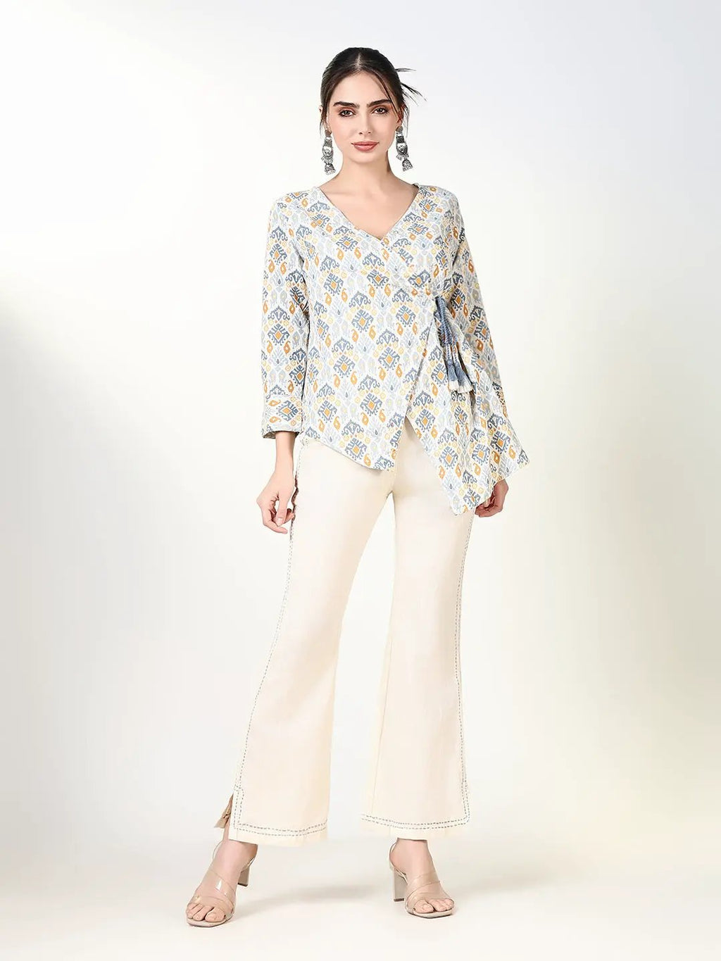 Women's Printed Blue Kurta Set
