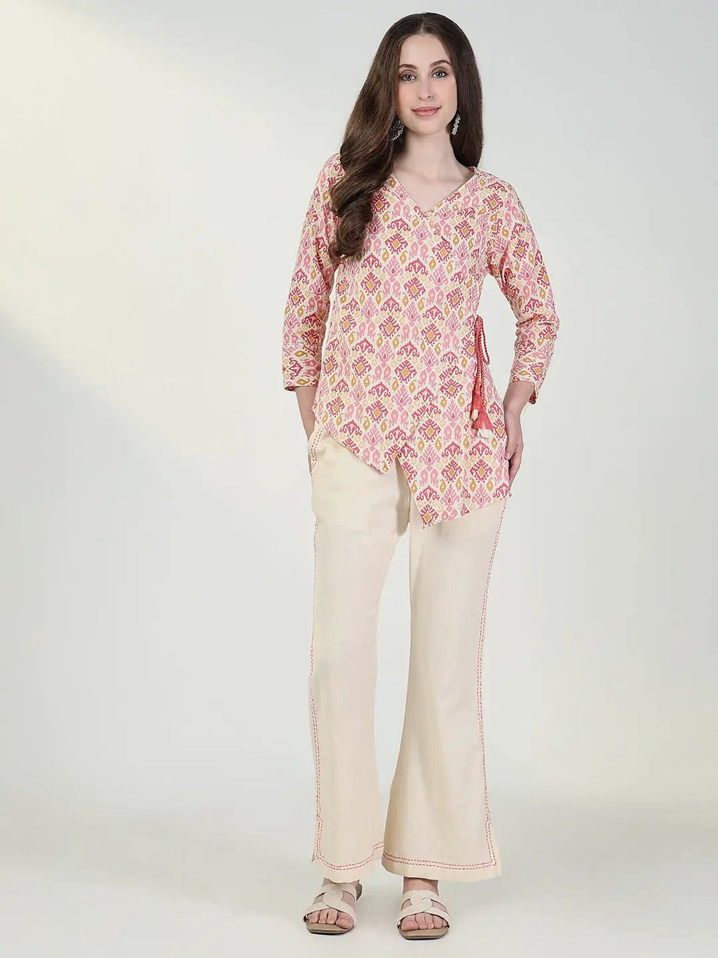 Women's Printed Pink Kurta Set