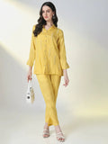 Women's Yellow Solid Co-Ords Set