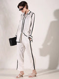 Women's Solid White Casual Co-Ords Set