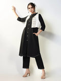 Women's Solid Black A Line Kurta Set