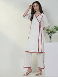 Women's Solid White A Line Kurta Set