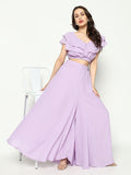 Women's Lavender Printed Co-Ords