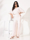 Women's Printed Cream Classic Co-Ords Set