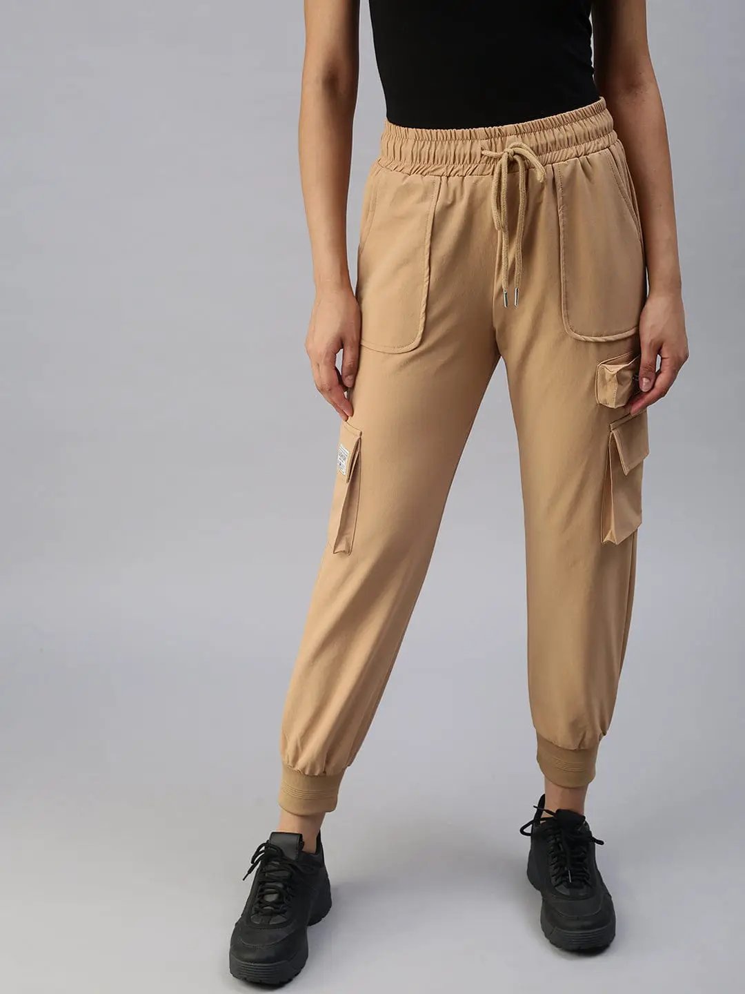 Women's Solid Beige Track Pant