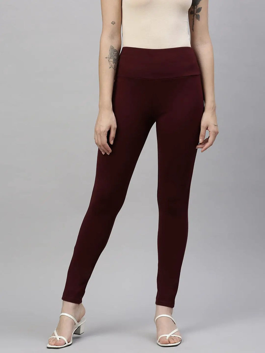 Women's Maroon Slim Fit Jeggings
