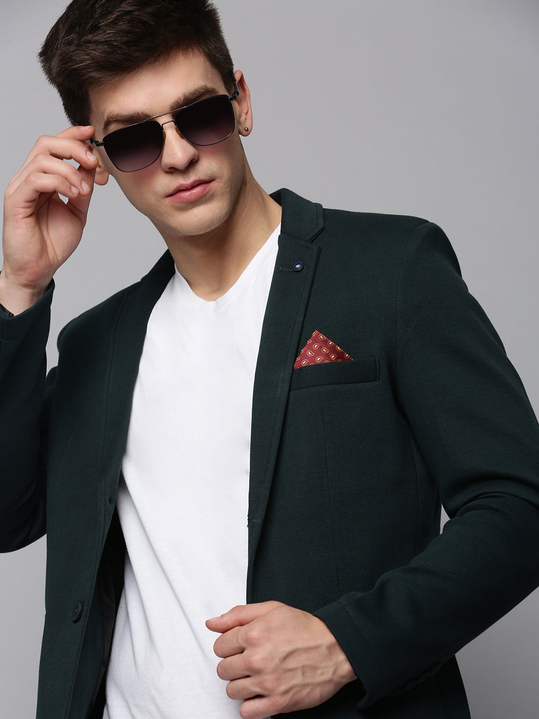 Men's Green Single-Breasted Party Blazer
