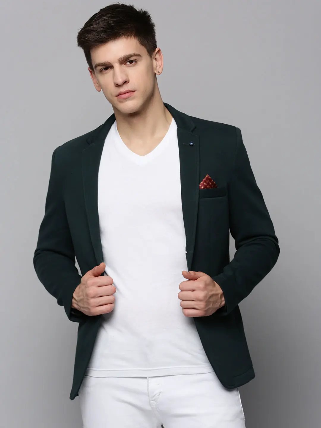 Men's Green Single-Breasted Party Blazer