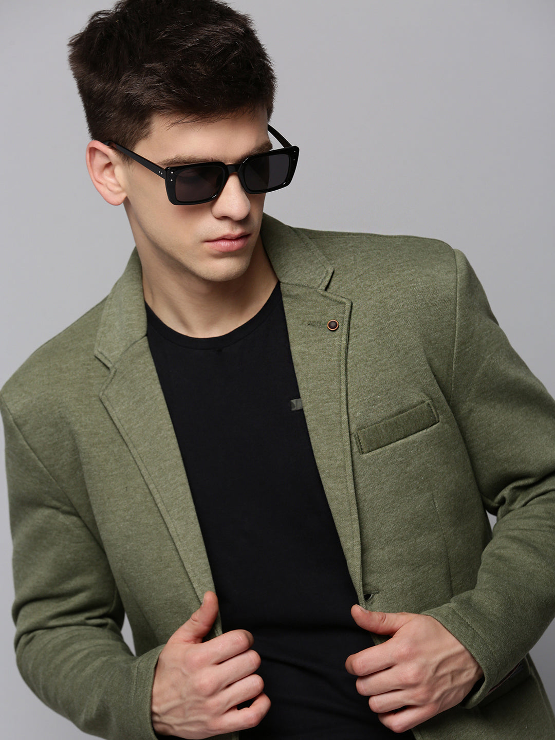 Men's Green Single-Breasted Blazer