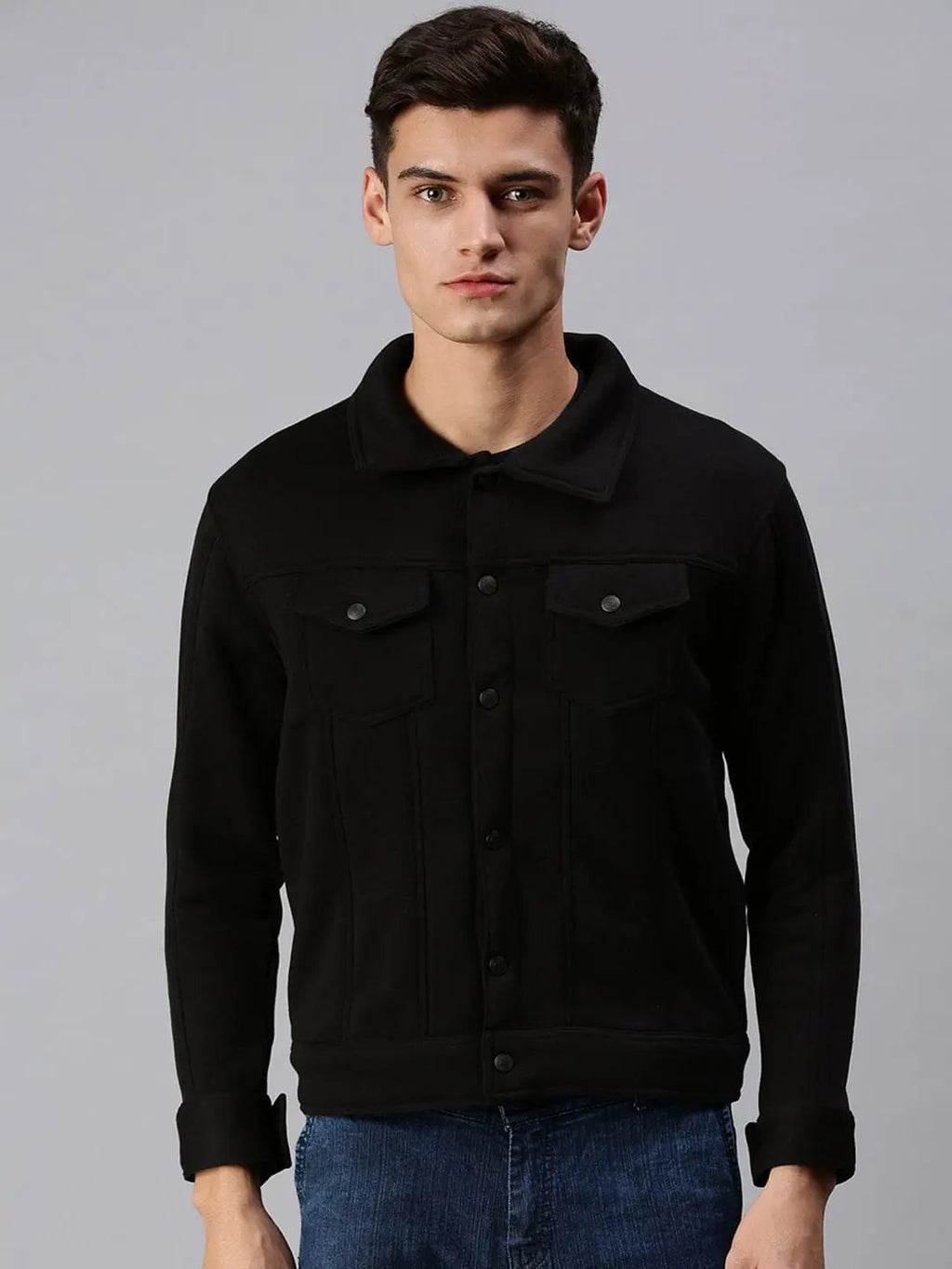 Men's Black Solid Sweatshirt