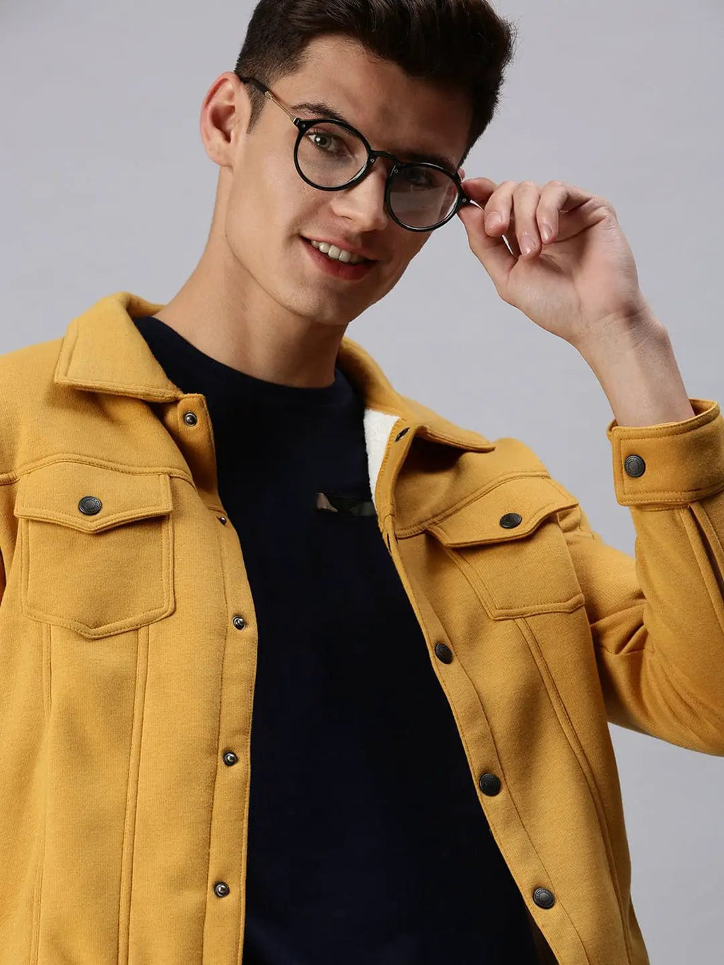 Men's Yellow Front Open Sweatshirt