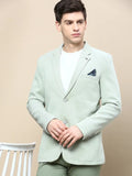 Men's Green Notched Lapel Single Breasted Blazer