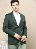 Men's Green Slim-Fit Single Breasted Blazer
